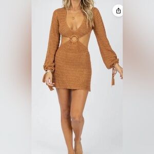 Knit long sleeve o-ring cover up